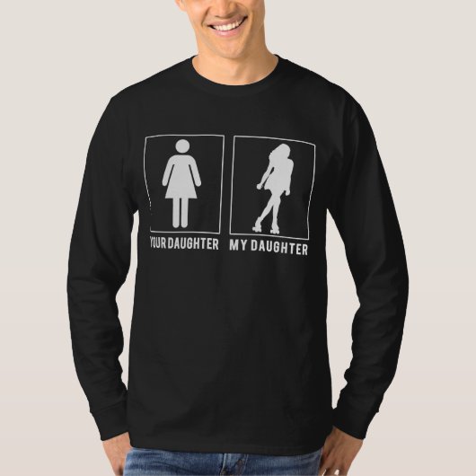 スケートで滑るスター：あなたの娘、私の娘はW輝く Tシャツ (正面)