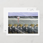 スケートで滑るダックスforクリスマス シーズンポストカード (正面/裏面)