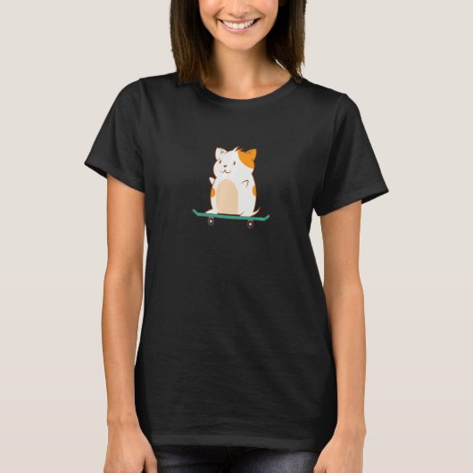 スケートで滑るハムスター Tシャツ (正面)