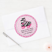 スケートで滑るパーティーありがとう ラウンドシール (封筒)