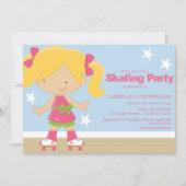 スケートで滑るパーティー|の誕生会の招待 招待状 (正面)