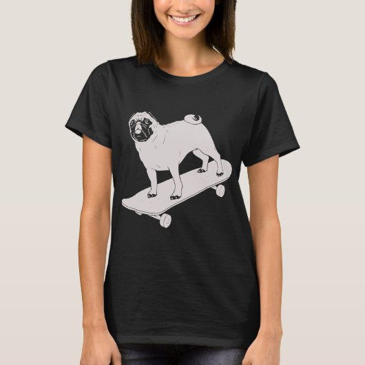 スケートで滑るプリン Tシャツ (正面)