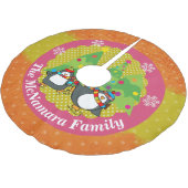 スケートで滑るペンギンとクリスマスツリーズスカート4 ブラッシュドポリエステルツリースカート (アングル)