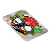 スケートで滑るペンギンパーソナライズされたズホリデーフレキシマグネット マグネット (右側)