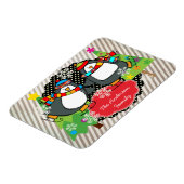 スケートで滑るペンギンパーソナライズされたズホリデーフレキシマグネット マグネット (左側)