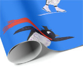 スケートで滑るペンギン ラッピングペーパー (ロールコーナー)