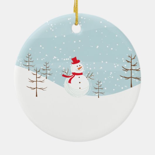 スケートで滑るホッケートトインデナー日付クリスマスオーナメント セラミックオーナメント (裏面)