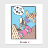 スケートで滑るボーイ シール (シート)