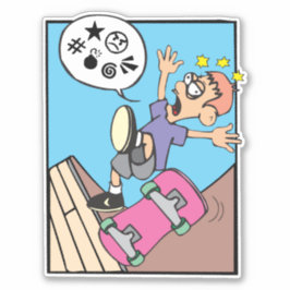 スケートで滑るボーイ シール