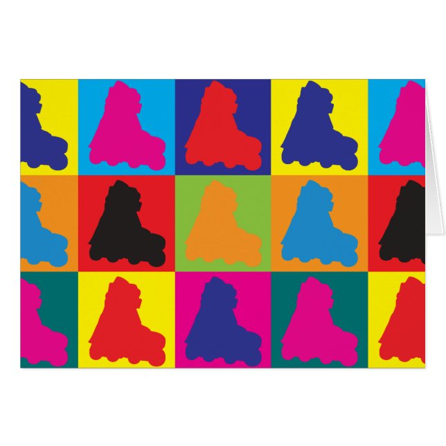 スケートで滑るポップアート (正面横)