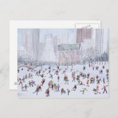 スケートで滑るリンクセントラルパークニューヨーク1994 ポストカード (正面/裏面)