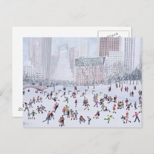 スケートで滑るリンクセントラルパークニューヨーク1994 ポストカード (正面/裏面)