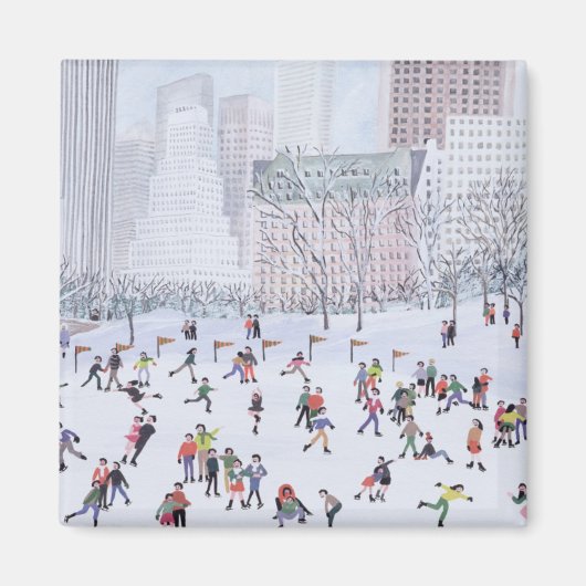 スケートで滑るリンクセントラルパークニューヨーク1994 マグネット (正面)