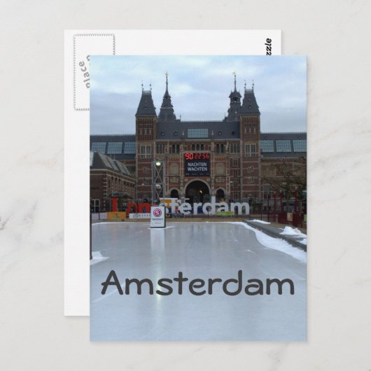 スケートで滑るリンク、アムステルダム美術館 ポストカード (正面/裏面)