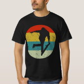 スケートで滑るレトロヴィンテージシルエット70S Tシャツ (正面)