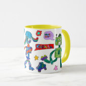 「スケートで滑るロボット」 Mug マグカップ (正面右)