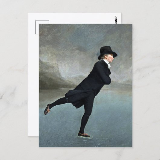 スケートで滑る大臣絵を描はヘンリー・レーバーン ポストカード (正面/裏面)
