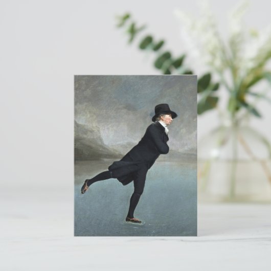 スケートで滑る大臣絵を描はヘンリー・レーバーン ポストカード (スタンド正面)