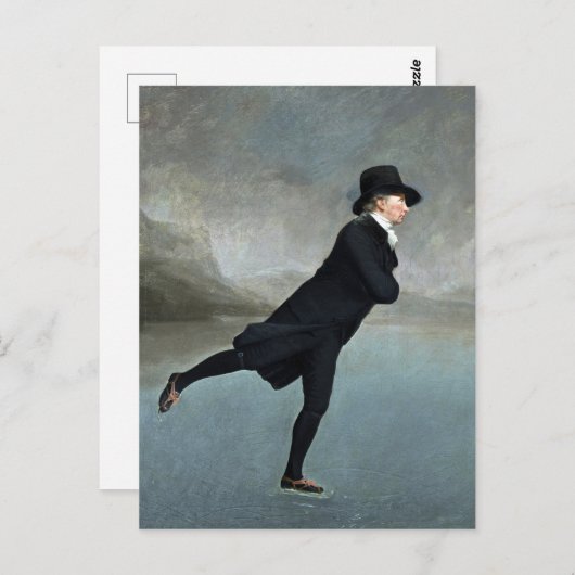 スケートで滑る大臣絵を描はヘンリー・レーバーン ポストカード (正面/裏面)