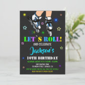 スケートで滑る誕生日の招待ローラーパーティー招待状 招待状 (スタンド正面)