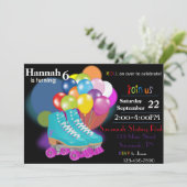 スケートで滑る誕生日パーティーへの招待 招待状 (スタンド正面)