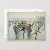 スケートで滑る、L. Prang and Co. ポストカード (正面/裏面)