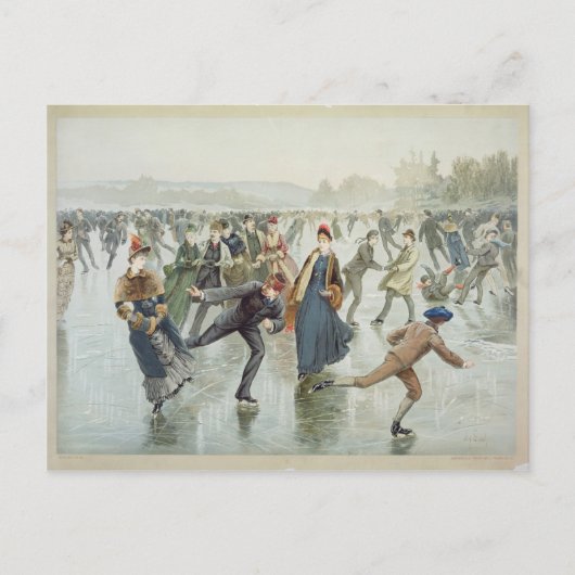 スケートで滑る、L. Prang and Co. ポストカード (正面)