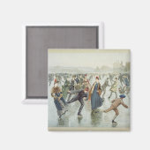 スケートで滑る、L. Prang and Co. マグネット (正面/裏面)