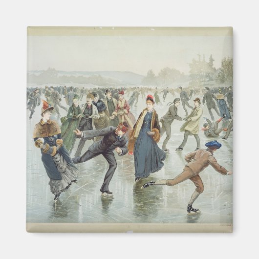 スケートで滑る、L. Prang and Co. マグネット (正面)
