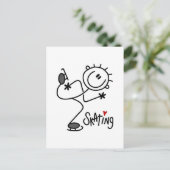 スケートで滑るTシャツとギフトが大好き ポストカード (スタンド正面)