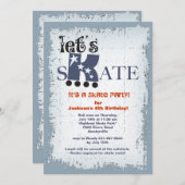 スケートで滑ろうパーティの招待状 招待状 (正面/裏面)