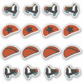 スケートとヘルメットカバーのローラダービースティッカー シール (正面)