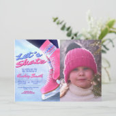 スケートに来て - 写真付きのウィンタースケートパーティ 招待状 (スタンド正面)