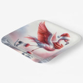 スケートのクリスマスフラミンゴ ペーパープレート (傾斜あり)