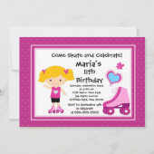 スケートのスケートボードのパーティーの誕生日の招待状 招待状 (正面)