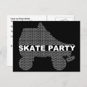 スケートのパーティの招待状: 積み重ねをタイプして下さい インビテーションポストカード (正面/裏面)