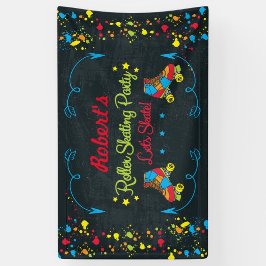 スケートのパーティーの旗 横断幕 (縦)