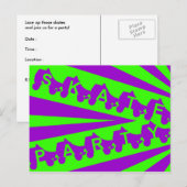 スケートのパーティー: レトロ80s インビテーションポストカード (正面/裏面)