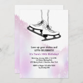 スケートの招待状（白） 招待状 (正面/裏面)