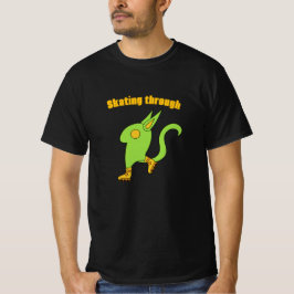 スケートの緑のかわいいモンスター Tシャツ