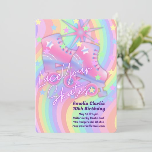 スケートの誕生日パーティーをレースする 招待状 (スタンド正面)