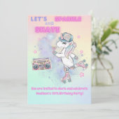 スケートの誕生日パーティー招待状　表＆裏印刷 招待状 (スタンド正面)