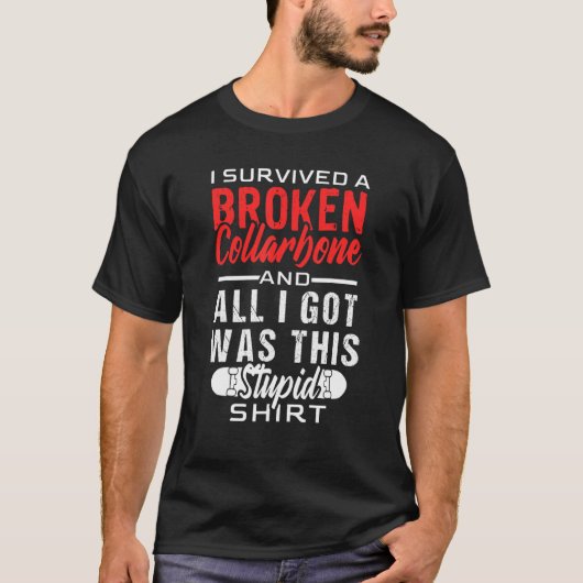 スケートの鎖骨骨折スケートボードデザイン Tシャツ (正面)