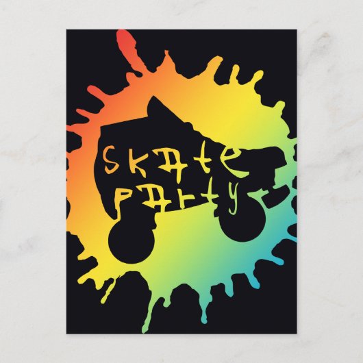 スケートのsplatzのパーティの招待状 インビテーションポストカード (正面)