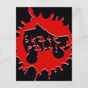 スケートのsplatzのパーティの招待状 インビテーションポストカード