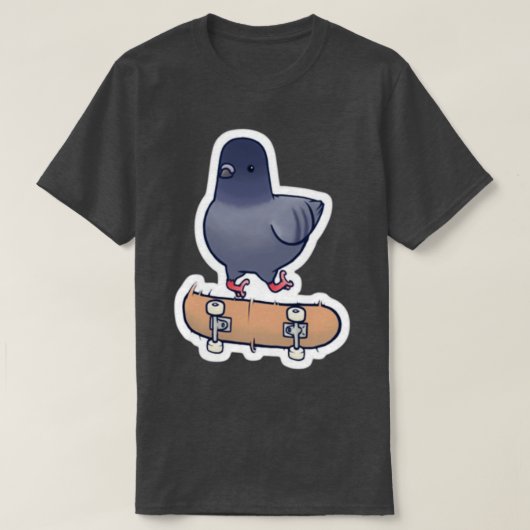 スケートを履いた鳩 Tシャツ (デザイン正面)