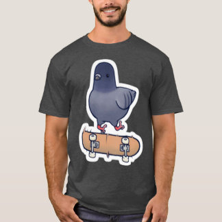 スケートを履いた鳩 Tシャツ