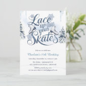 スケートを履いて冬のアイスクリーニング バースデー 招待状 (スタンド正面)