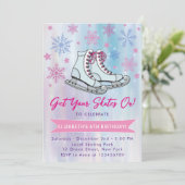 スケートを氷上でスケートで滑るパーティー 招待状 (スタンド正面)