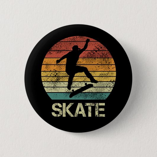 スケートオルリヴィンテージデザインfor skaters 缶バッジ (正面)